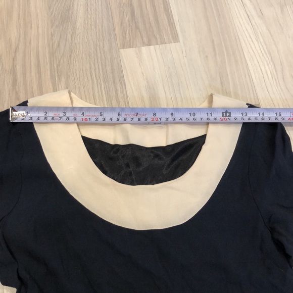 Blue and Cream dress. One size. Made in Korea - Picture 7 of 11